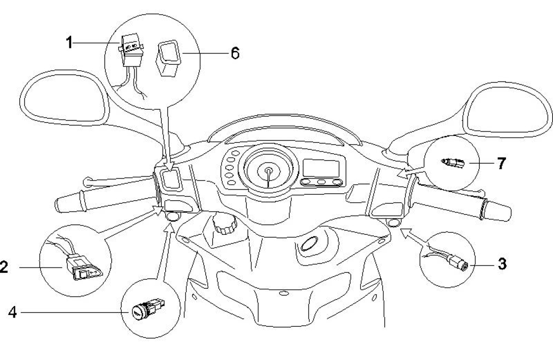 6.01 Přepínače světel a blinkrů, tlačítko startování a houkačky - Gilera Runner 125 VX 4T Race 2005 (ZAPM46100)