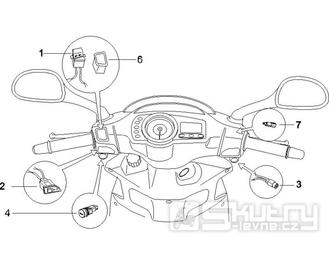 6.01 Přepínače světel a blinkrů, tlačítko startování a houkačky - Gilera Runner 125 VX 4T Race 2005 (ZAPM46100)