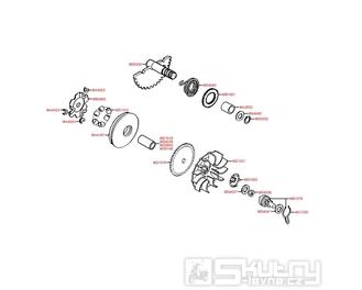 E06 Variátor / hřídel nakopávací páky - Kymco Dink 50 SH10C