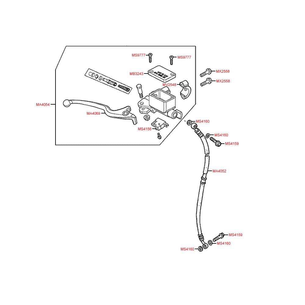 F04 Přední brzda / brzdová hadice - Kymco Agility 125 MMC