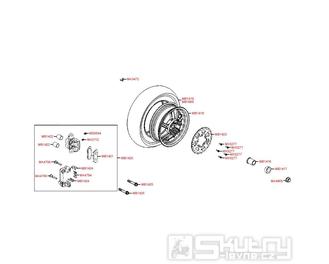 F08 Zadní brzdový kolo a brzda - Kymco Downtown 125i