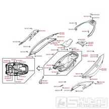 F12 Úložný prostor pro přilbu / Zadní kapotáž - Kymco Xciting 250 karburátor [SA50AA]