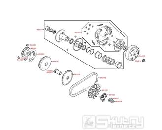 E06 Spojka / variátor - Kymco Agility 50 4T KG10SA