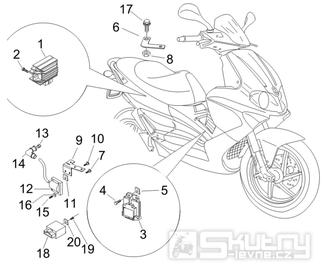 6.06 Regulátor napětí, zapalovací cívka a kabel - Gilera Runner 125 "SC" VX 4T 2006 (ZAPM46300)