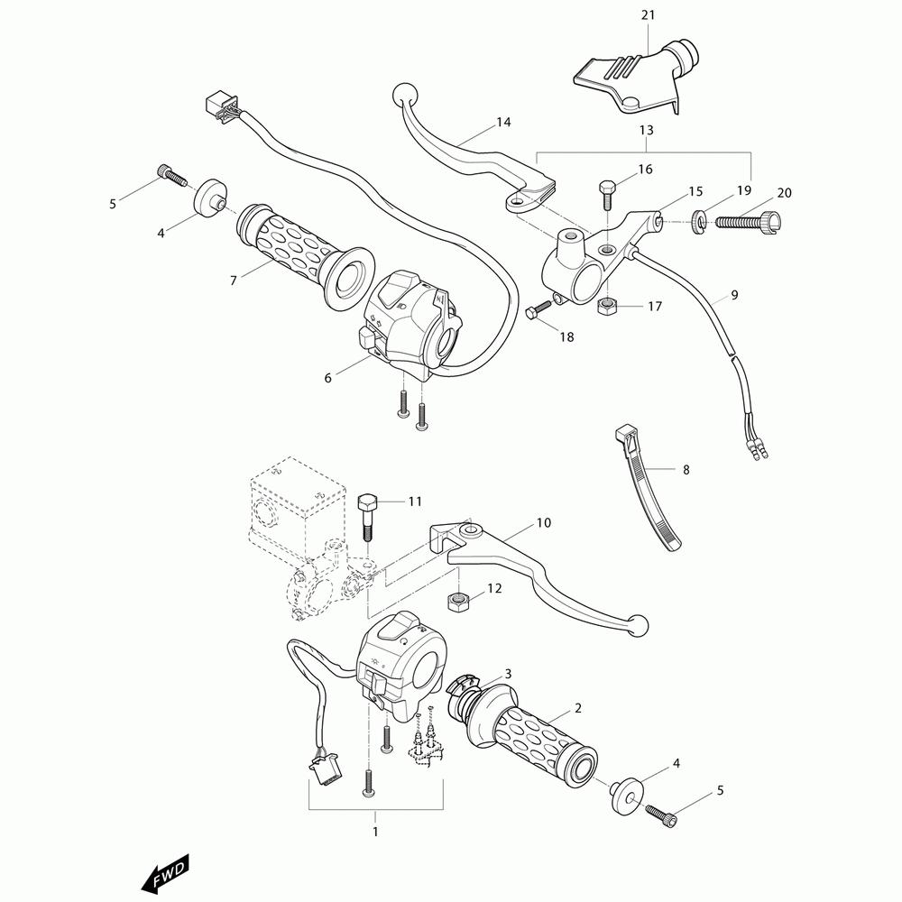 39 Gripy / Páčky / Přepínače - Hyosung GT 250i N (Naked)