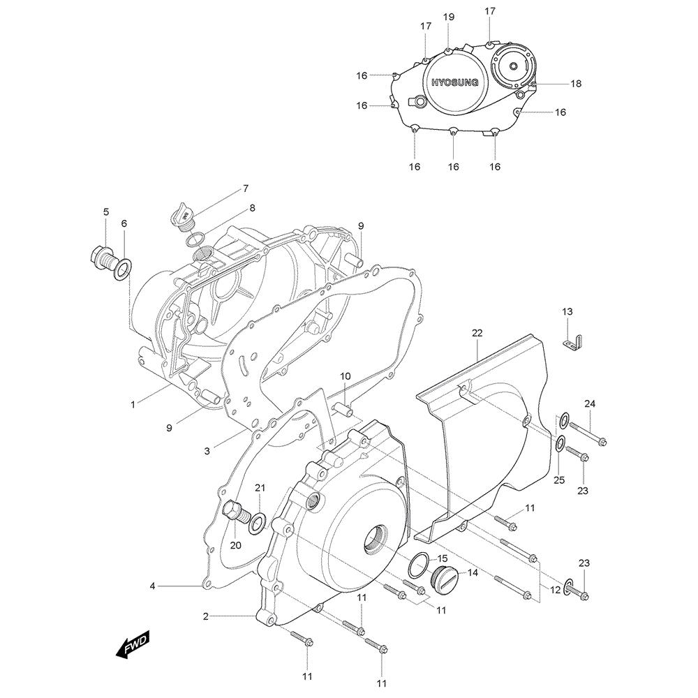 FIG05 Kryt motoru - Hyosung GV 125M C Aquila