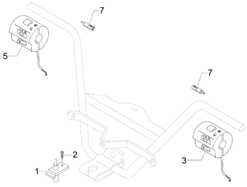 6.01 Přepínače světel a blinkrů, tlačítko startování a houkačky - Gilera Nexus 250 4T LC 2006 (ZAPM35300)