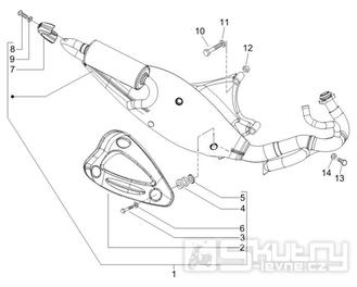 1.42 Výfuk - Gilera Runner 50 SP 2008-2009 (ZAPC46100)