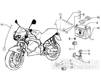 T44 Náhon tachometru, baterie, pojistky - Gilera DNA 125ccm 4T LC do 2005 (ZAPM26000...)