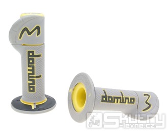 Gripy Domino A230 Off-Road v šedo-černo-žlutém provedení o délce 118mm