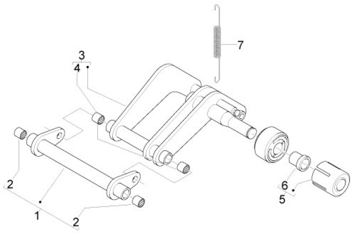 4.01 Uložení motoru - Gilera Nexus 250 SP 4T LC 2006-2007 UK (ZAPM35300)