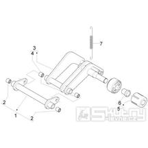 4.01 Uložení motoru - Gilera Nexus 250 SP 4T LC 2006-2007 UK (ZAPM35300)