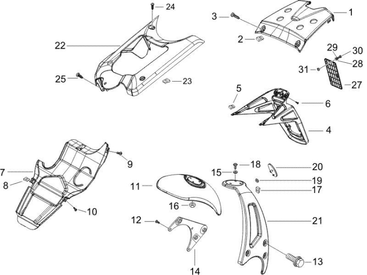 2.37 Zadní kryt, blatník - Gilera Runner 50 PureJet 2005-2006 UK (ZAPC46200)