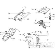 2.37 Zadní kryt, blatník - Gilera Runner 50 PureJet 2005-2006 UK (ZAPC46200)