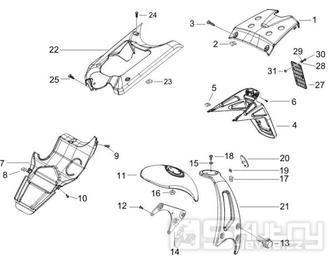 2.37 Zadní kryt, blatník - Gilera Runner 50 PureJet 2005-2006 UK (ZAPC46200)