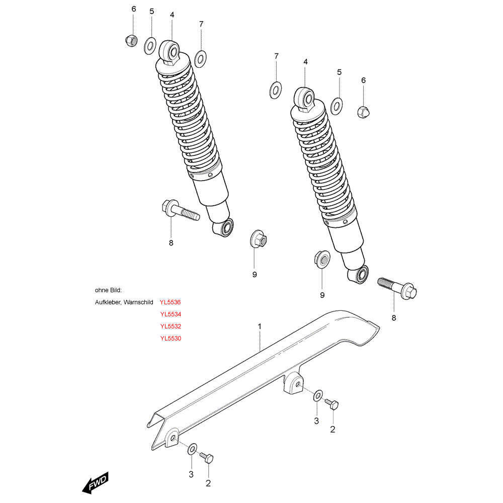 FIG45 Tlumiče a kryt řetězu - Hyosung GV 125M C Aquila