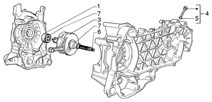 T3 Kliková hřídel - Gilera Runner VX 125 4T (ZAPM24100, ZAPM24000)