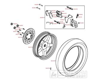 F08 Zadní kolo s brzdou - Kymco People S 250i