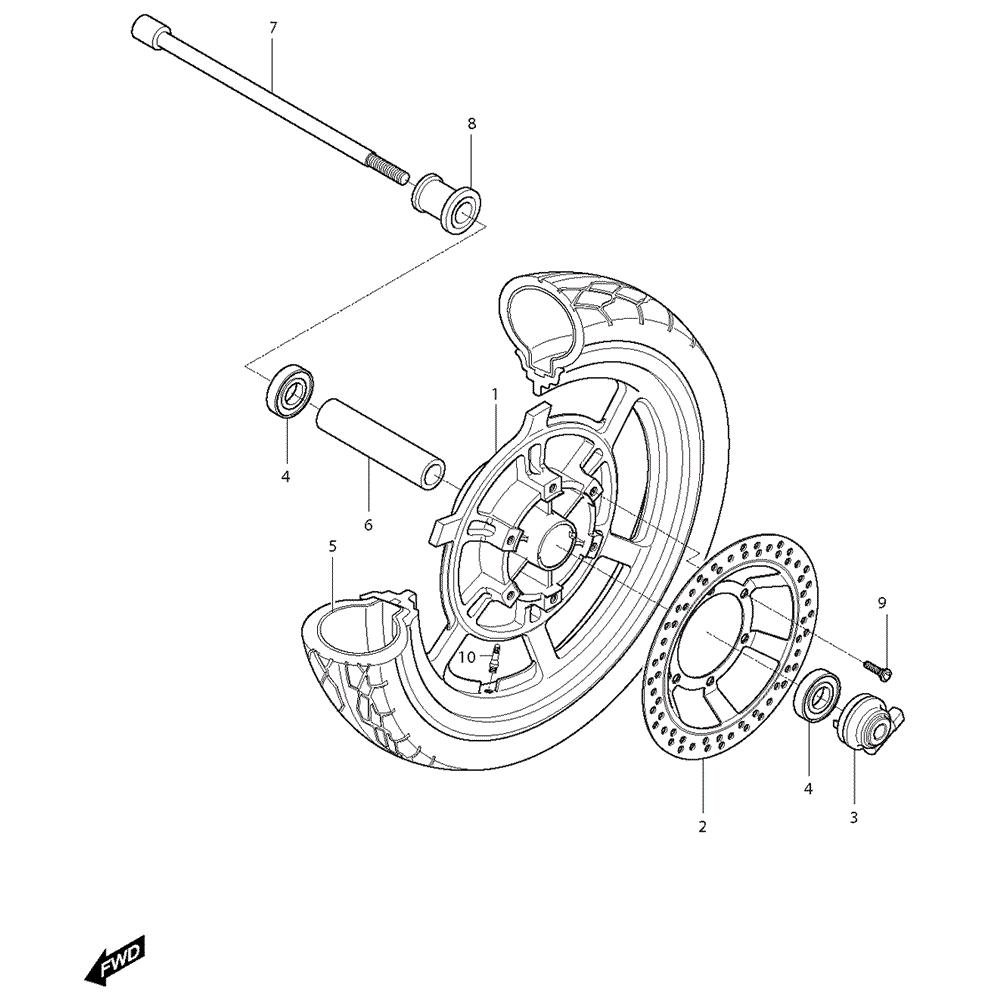 38 Přední kolo - Hyosung GV 250i C