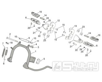 28.02 Hlavní stojan, stupačky spolujezdce - Scarabeo 100 4T E3 2014 (ZD4VAB00)