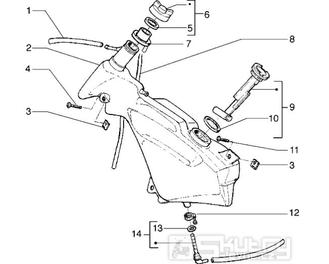 T35 Palivová nádrž - Gilera Runner 125 VX 4T LC (ZAPM24200)
