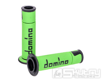 Sada gripů Domino A450 On-Road Racing zelená / černá s otevřenými konci