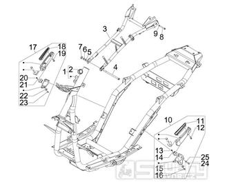 2.01 Rám, stupačky - Gilera Runner 50 PureJet ST 2008 (ZAPC46200)