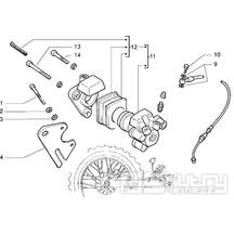 T31 Zadní brzdový třmen, bzrdové destičky - Gilera RK 50 (VTBC 08000 0001001)