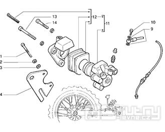 T31 Zadní brzdový třmen, bzrdové destičky - Gilera RK 50 (VTBC 08000 0001001)