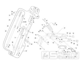 Přední a zadní odpružení - Malaguti X3M 125 Motard VM5