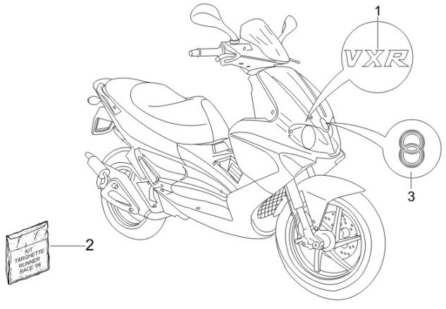 2.38 Samolepky, loga - Gilera Runner 200 VXR 4T LC Race 2006 (ZAPM46400)