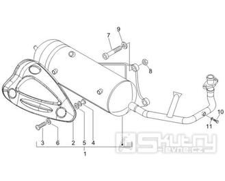 1.42 Výfuk - Gilera Stalker 50 2T Speciální edice 2007-2008 (ZAPC40100)