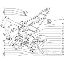 T16 Rám, stupačky - Gilera H@K 50ccm EBS od roku 2001 (VTBC33100...)