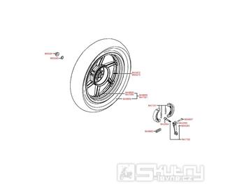 F08 Zadní kolo s brzdou - Kymco Super 8 50 2-Takt