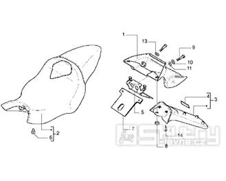 T30 Sedačka, zadní kapotáž - Gilera DNA 50ccm 2T 1998-2005 (ZAPC27000...)