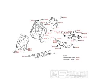 F05 Přední kapotáž / podlaha - Kymco Curio 50 CX50 KCP, Fever 1 50 ZX50 KCA SA10AL