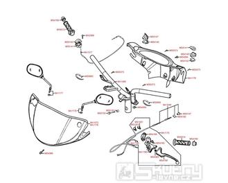 F03 Gripy / Zrcátka / Řidítka / Přední kapotáž - Kymco Movie XL 125