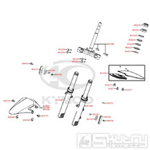 F06 Vidlice, vidlicový můstek, ložisko, přední blatník pro Kymco Super 8 125 [LC2U82000] (KL25CA) KC125T-B