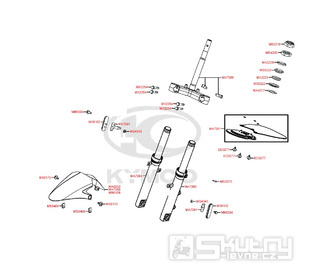 F06 Vidlice, vidlicový můstek, ložisko, přední blatník pro Kymco Super 8 125 [LC2U82000] (KL25CA) KC125T-B