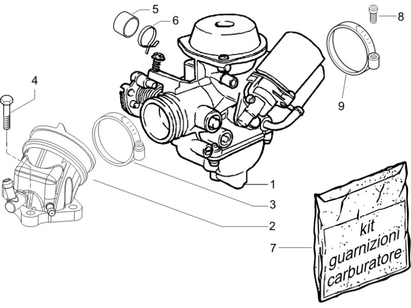 1.39 Karburátor - Gilera Runner 200 VXR 4T LC Race 2005-2006 (ZAPM46200)