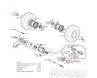 F08 Zadní kola, zadní osa a brzdy - Kymco MXer 150