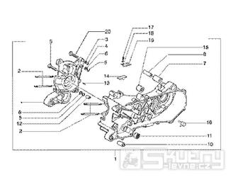 T2 Skříň klikové hřídele - Gilera Runner 125 FX DT 2T LC (ZAPM0700...)