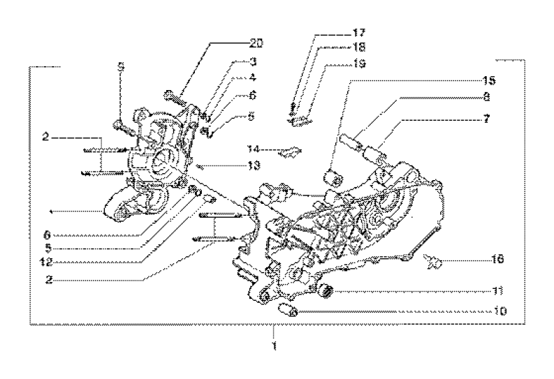 T2 Skříň klikové hřídele - Gilera Runner 125 FX DT 2T LC (ZAPM0700...)