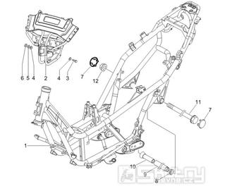 2.01 Rám, stupačky - Gilera Nexus 500 4T LC 2006-2008 (ZAPM35200)