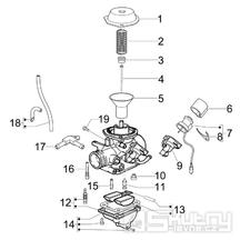 1.40 Karburátor (jednotlivé díly) - Gilera Runner 125 ST 4T LC 2008-2012 (ZAPM46301)