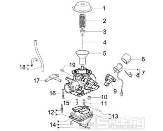1.40 Karburátor (jednotlivé díly) - Gilera Runner 125 ST 4T LC 2008-2012 (ZAPM46301)