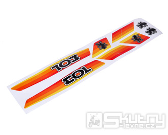 Sada 8 samolepek oranžové barvy pro Peugeot 103