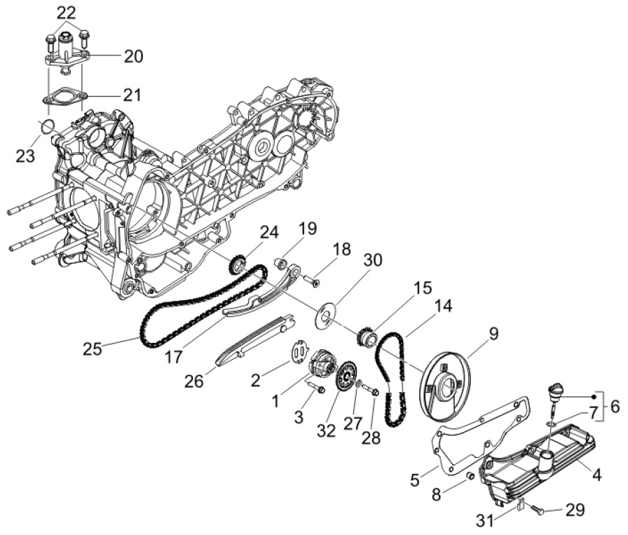 1.18 Olejové čerpadlo - Gilera Oregon 250 2007-2009 (RGEYN25D5)