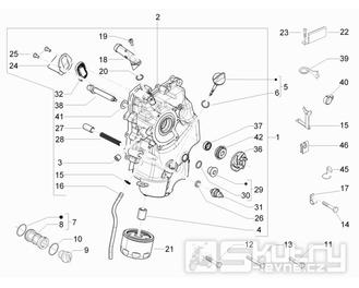 1.23 Kryt magneta dobíjení, olejový filtr - Gilera Nexus 500 4T LC 2009-2011 (ZAPM35200)