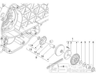 1.13 Řemen variátoru, variátor - Gilera Runner 125 VX 4T 2005-2006 UK (ZAPM46100)